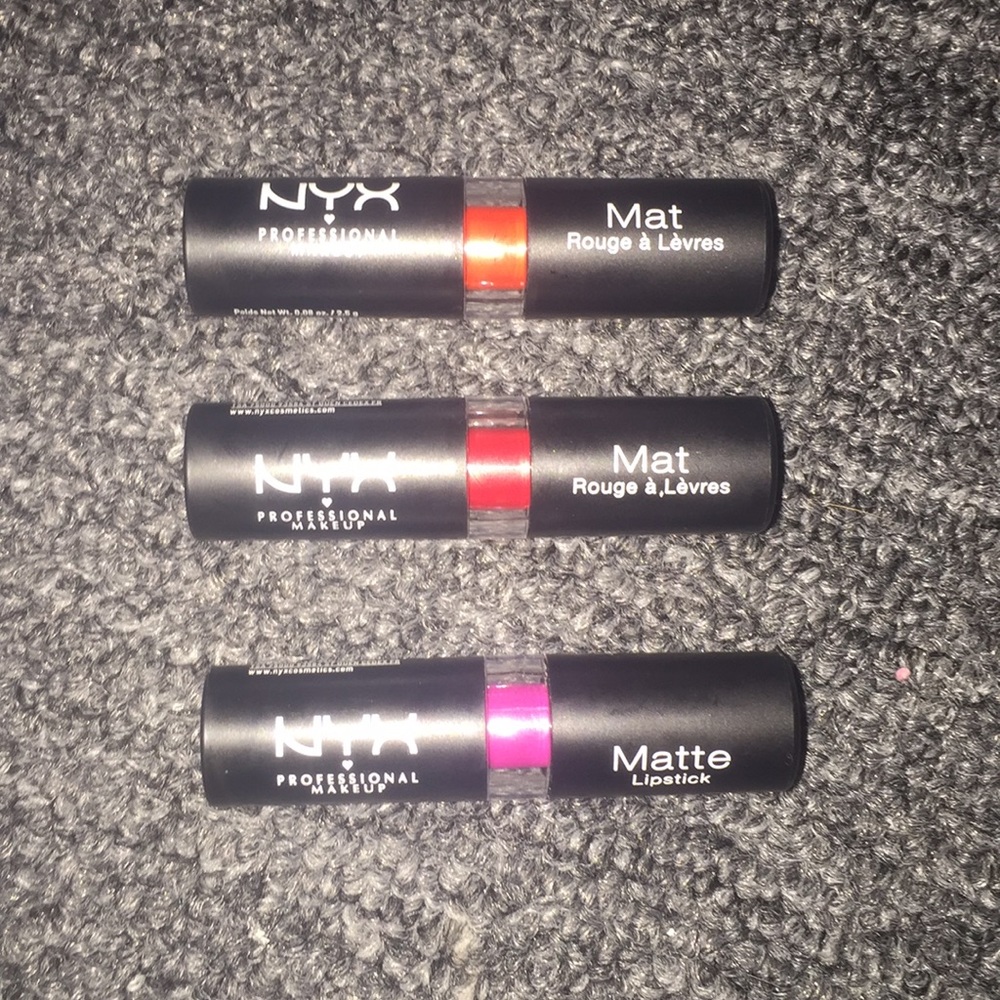 3 new NYX Mat lipsticks